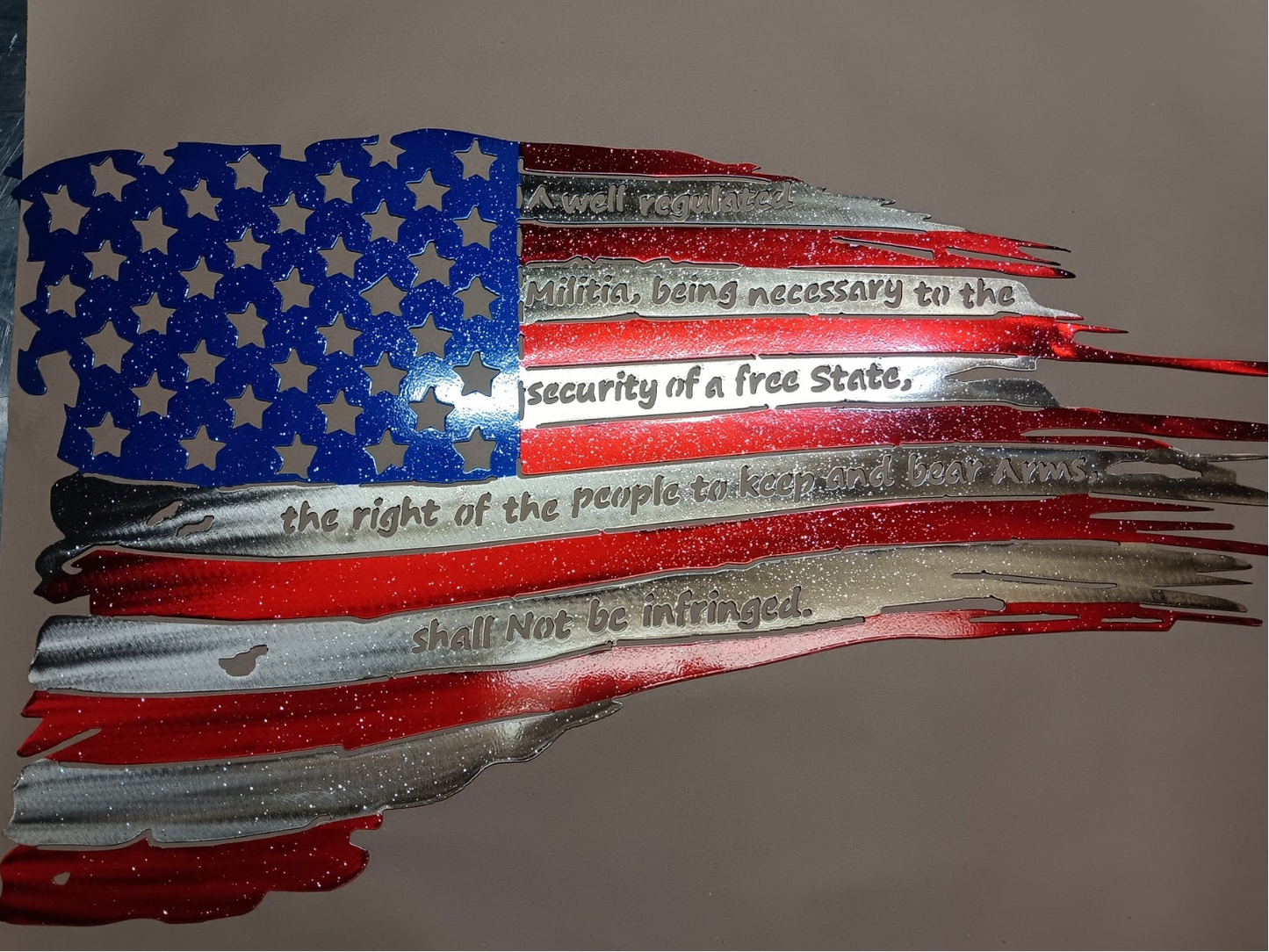 16 ga steel 2nd Amendment flag